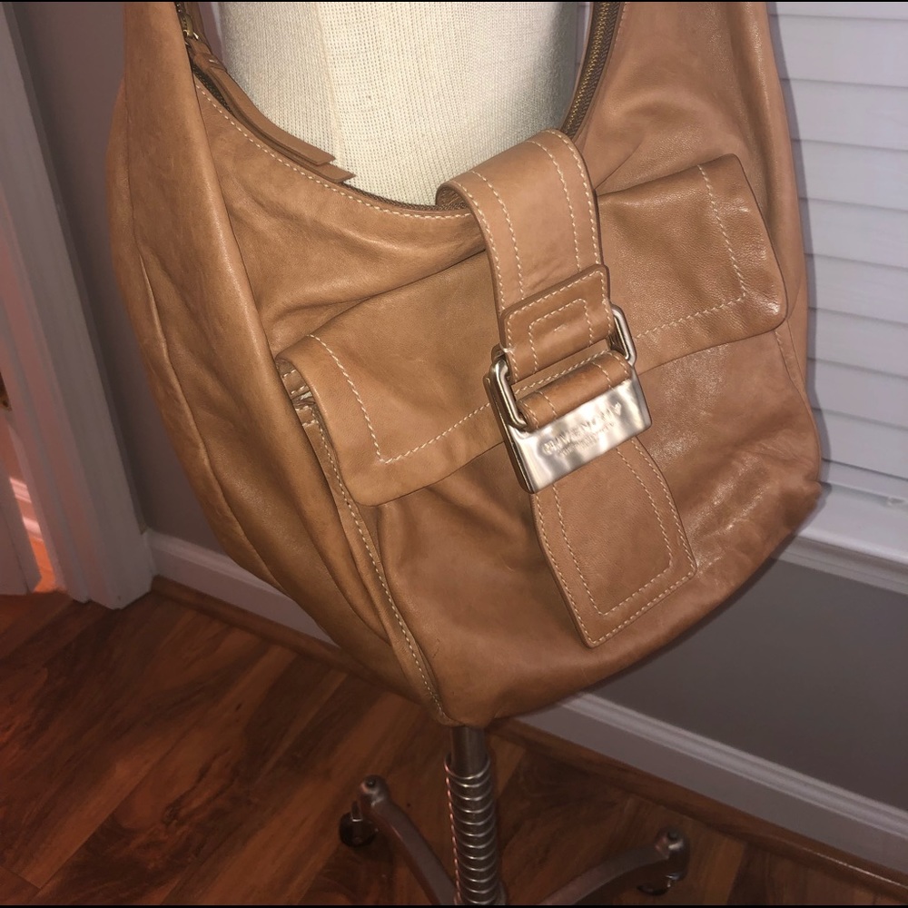 Givenchy large, tan slouchy crossbody.